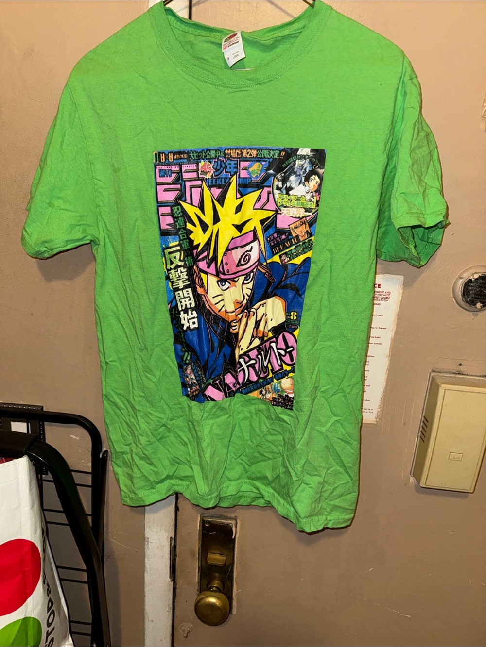Fruit of the Loom Bright Green Naruto Graphic Tee
